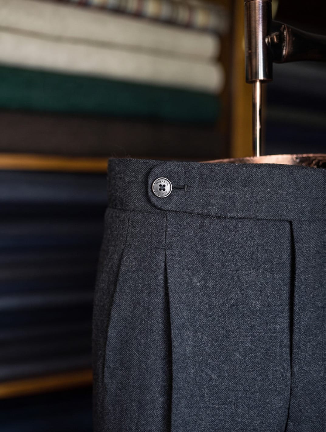 Charcoal Grey Pleated Formal Trouser