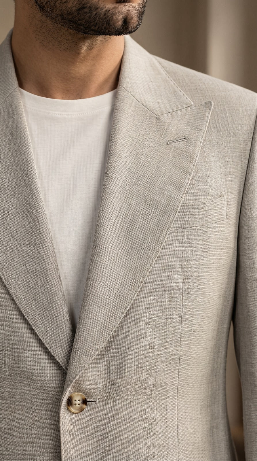 Beige Linen Suit