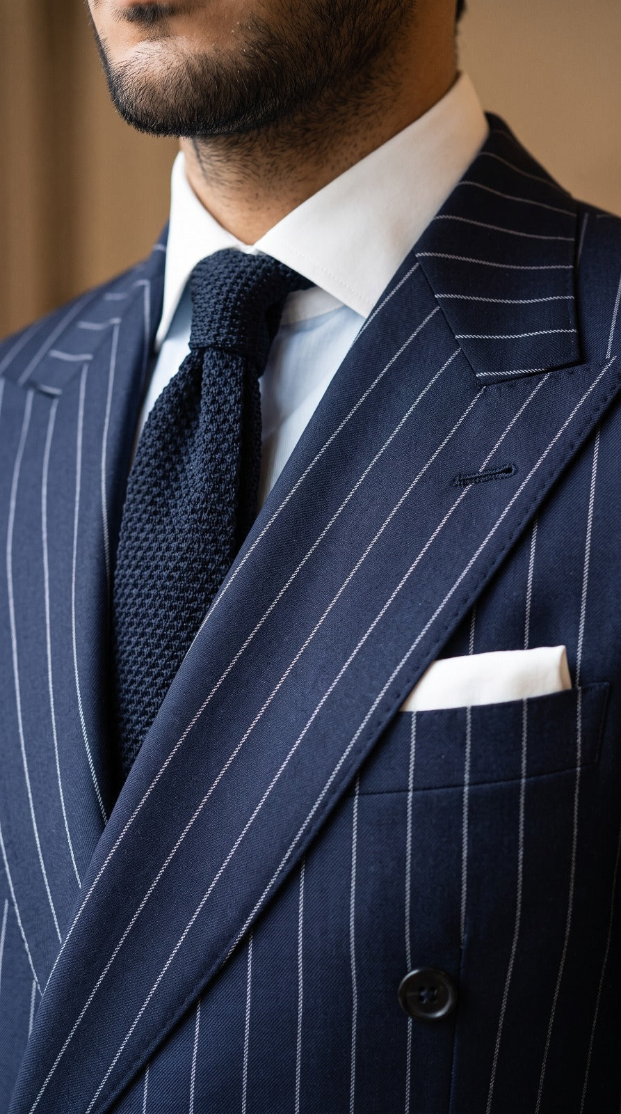 Navy Pinstripe Suit