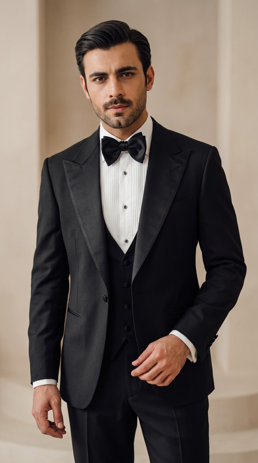 Classic Black Three-Piece Tuxedo