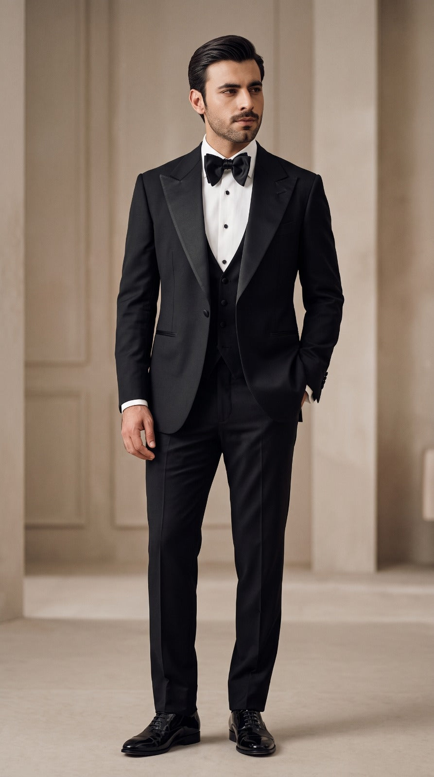 Classic Black Three-Piece Tuxedo