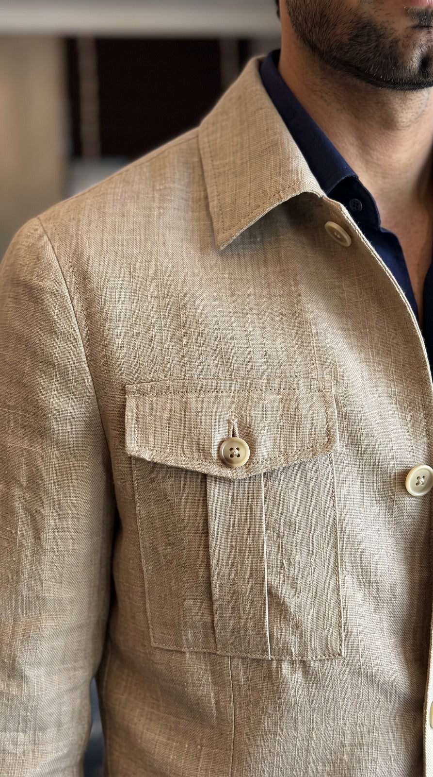 Brown Textured Tweed Jacket (Welt Pockets)