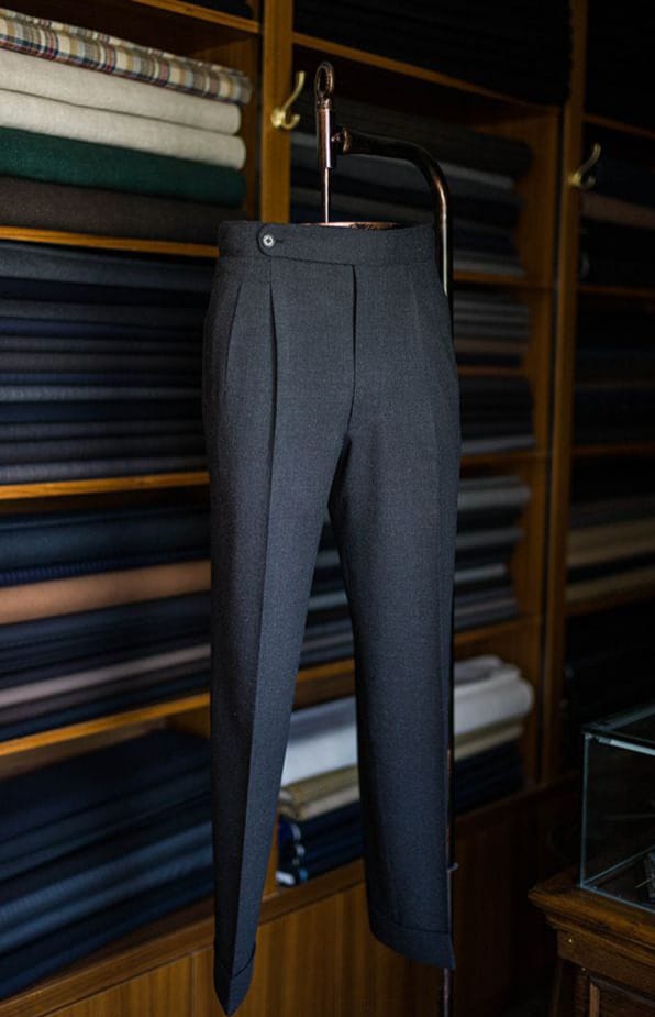 Charcoal Grey Pleated Formal Trouser
