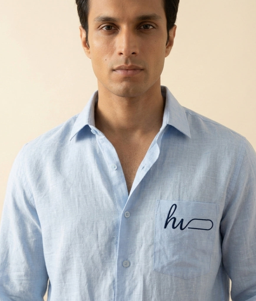 Sky Blue Linen Co-Rd Set