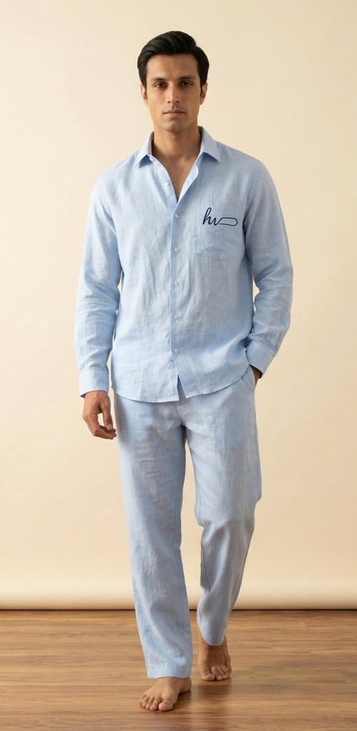 Sky Blue Linen Co-Rd Set